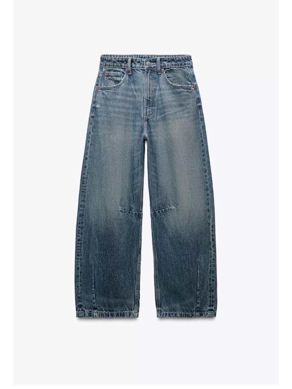 TRF Midrise Baggy Barrell Jeans